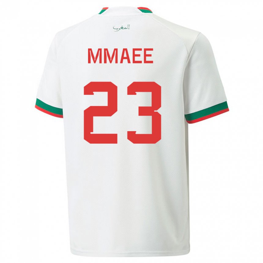 Uomo Maglia Marocco Ryan Mmaee #23 Bianco Kit Gara Away 22-24 Maglietta