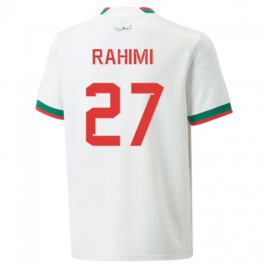 Uomo Maglia Marocco Soufiane Rahimi #27 Bianco Kit Gara Away 22-24 Maglietta