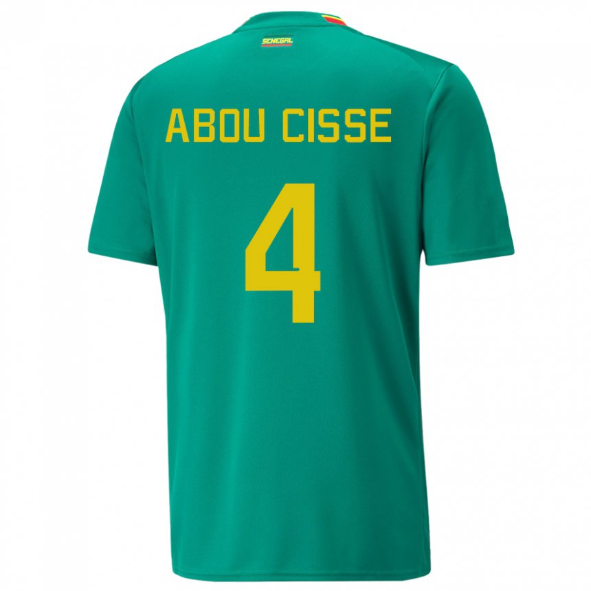 Uomo Maglia Senegal Pape Abou Cisse #4 Verde Kit Gara Away 22-24 Maglietta