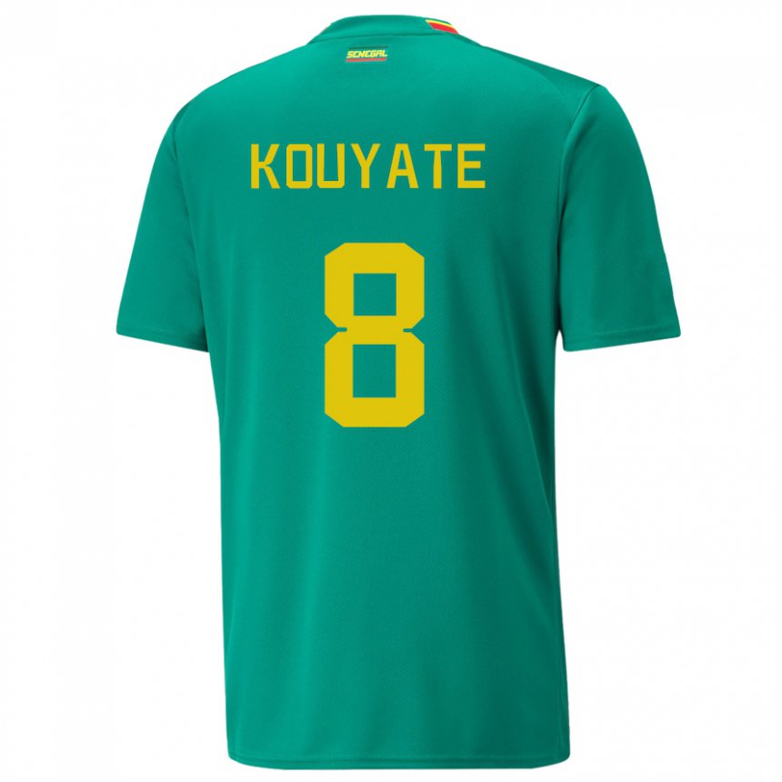 Uomo Maglia Senegal Cheikhou Kouyate #8 Verde Kit Gara Away 22-24 Maglietta