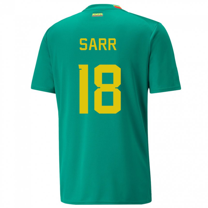 Uomo Maglia Senegal Ismaila Sarr #18 Verde Kit Gara Away 22-24 Maglietta