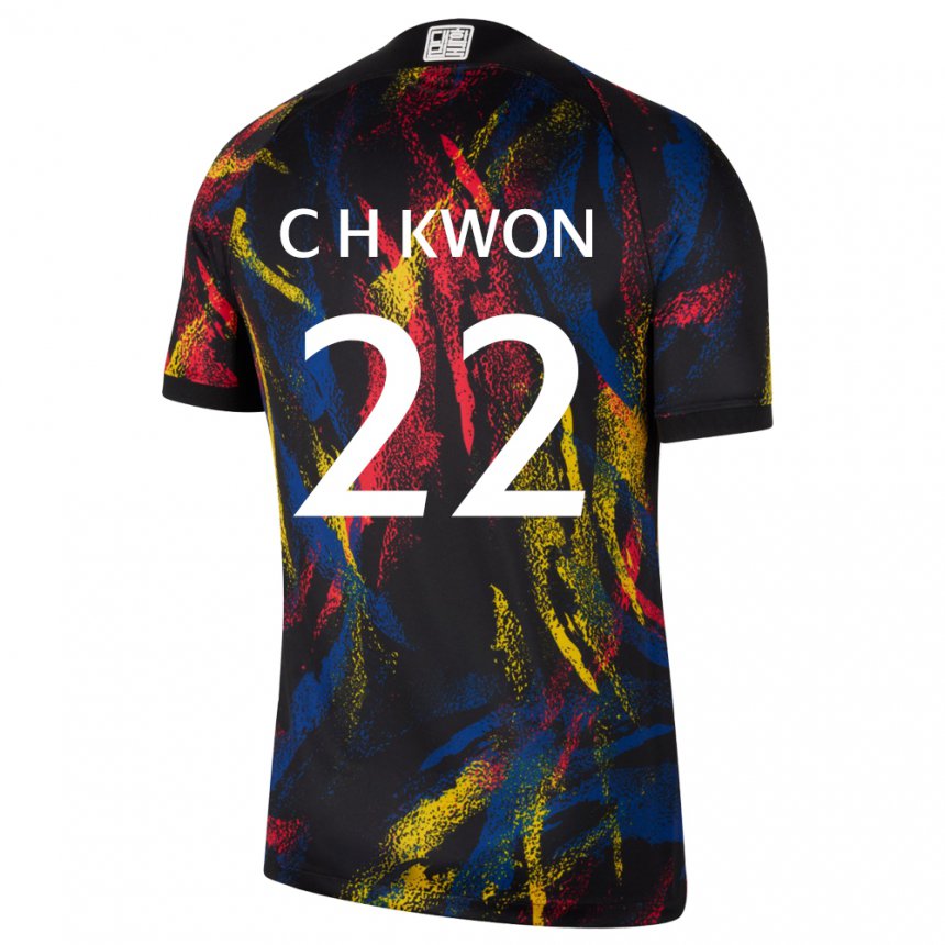Uomo Maglia Corea Del Sud Chang-hoon Kwon #22 Multicolore Kit Gara Away 22-24 Maglietta
