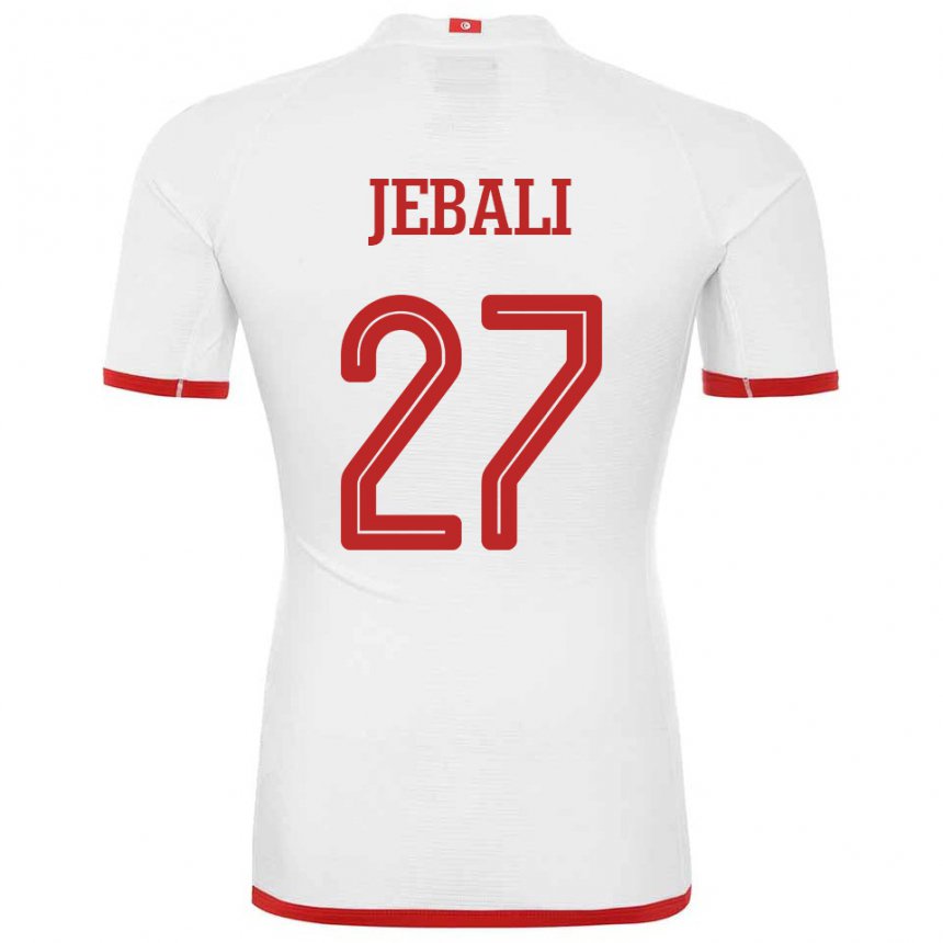 Uomo Maglia Tunisia Issam Jebali #27 Bianco Kit Gara Away 22-24 Maglietta