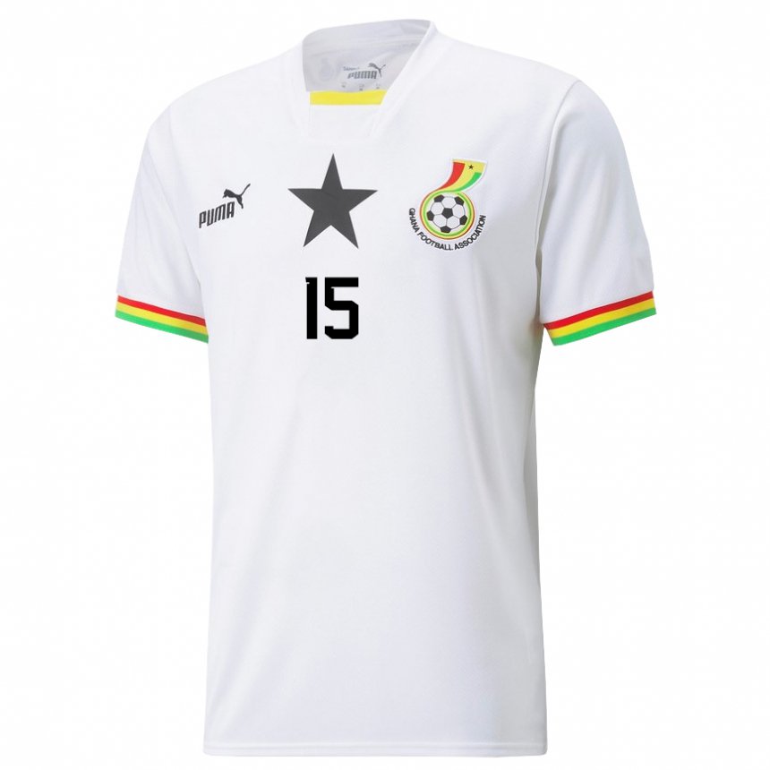 Donna Maglia Ghana Joseph Aidoo #15 Bianco Kit Gara Home 22-24 Maglietta