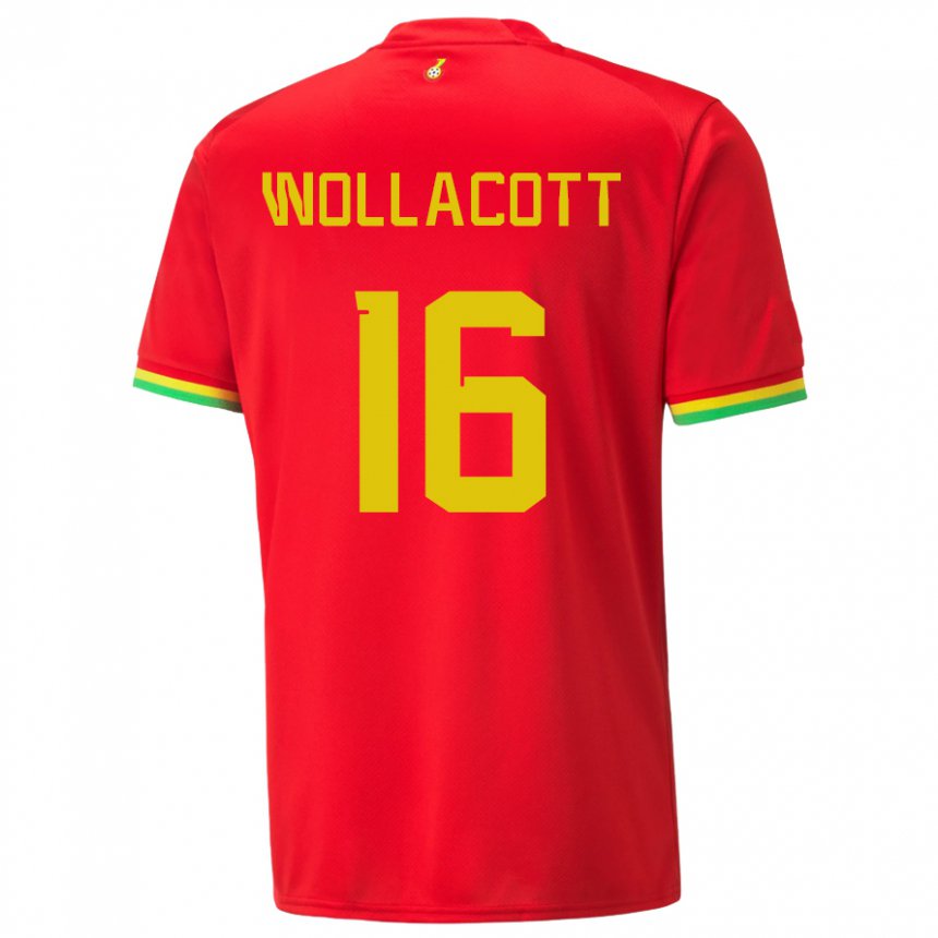 Donna Maglia Ghana Joe Wollacott #16 Rosso Kit Gara Away 22-24 Maglietta