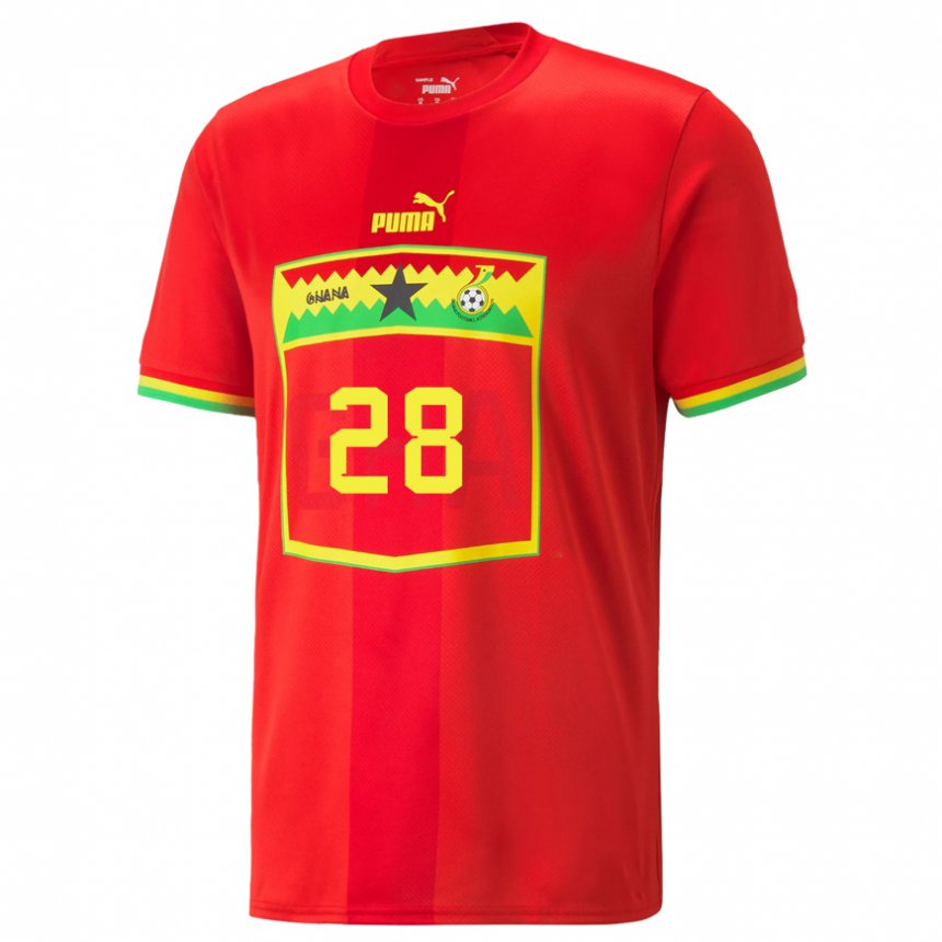 Donna Maglia Ghana Daniel Afriyie #28 Rosso Kit Gara Away 22-24 Maglietta