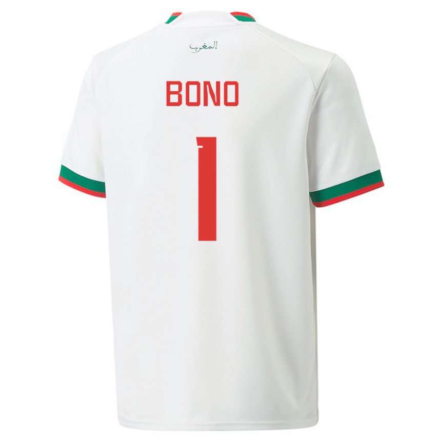 Donna Maglia Marocco Bono #1 Bianco Kit Gara Away 22-24 Maglietta