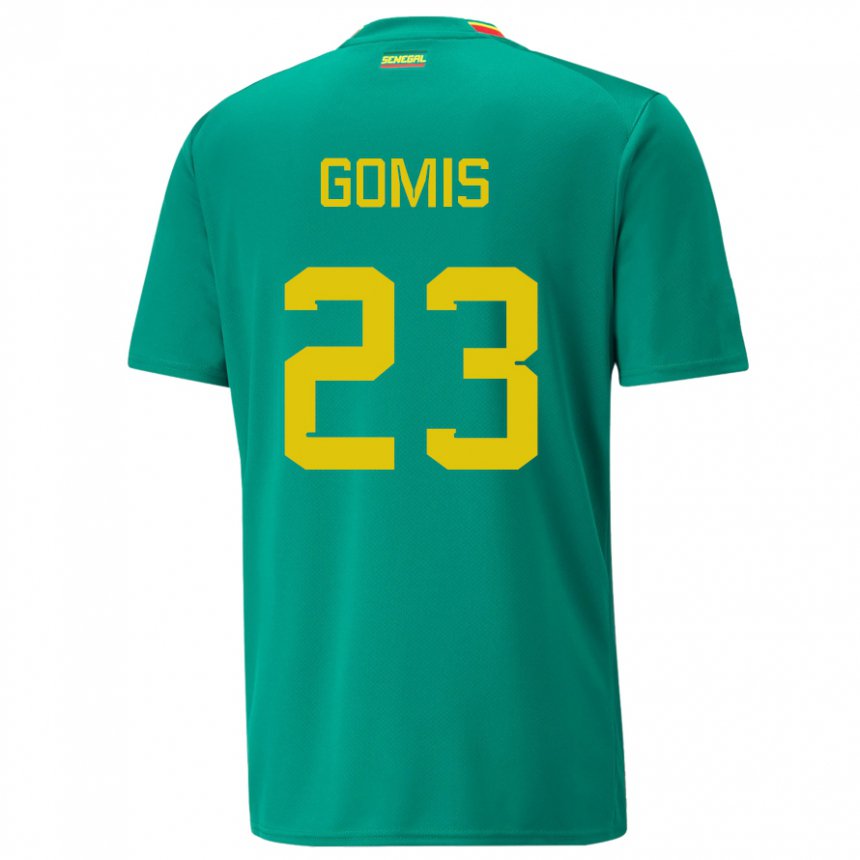 Donna Maglia Senegal Alfred Gomis #23 Verde Kit Gara Away 22-24 Maglietta