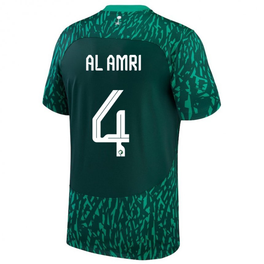 Donna Maglia Arabia Saudita Abdulelah Al Amri #4 Verde Scuro Kit Gara Away 22-24 Maglietta