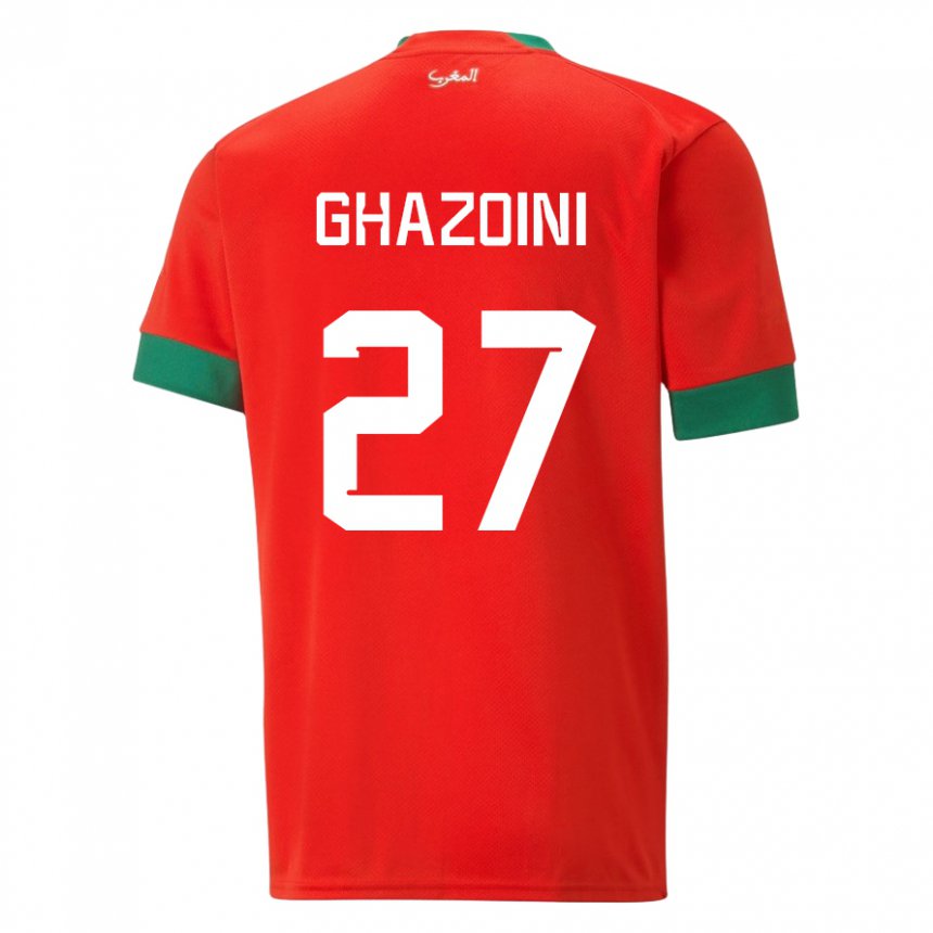 Bambino Maglia Marocco Amine Ghazoini #27 Rosso Kit Gara Home 22-24 Maglietta
