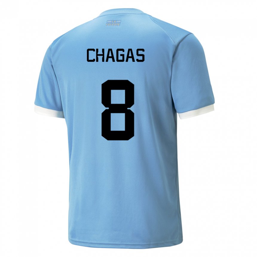 Bambino Maglia Uruguay Rodrigo Chagas #8 Blu Kit Gara Home 22-24 Maglietta