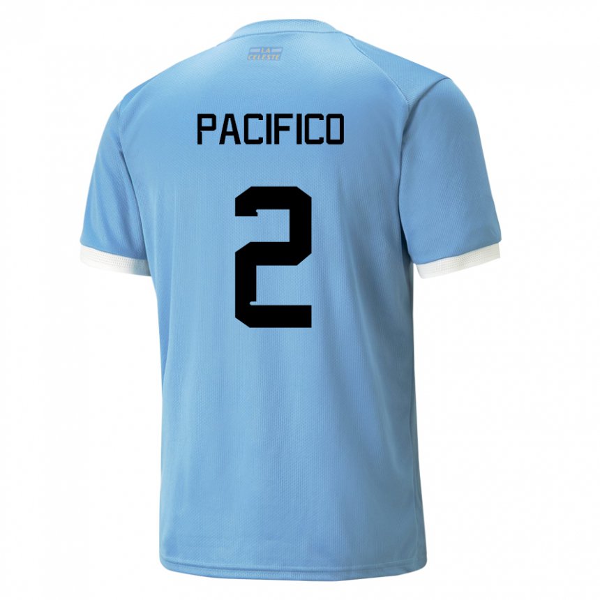 Bambino Maglia Uruguay Patricio Pacifico #2 Blu Kit Gara Home 22-24 Maglietta