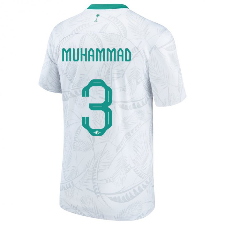 Bambino Maglia Arabia Saudita Lin Muhammad #3 Bianco Kit Gara Home 22-24 Maglietta