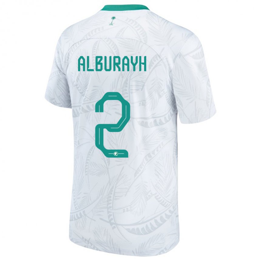 Bambino Maglia Arabia Saudita Mahmood Alburayh #2 Bianco Kit Gara Home 22-24 Maglietta