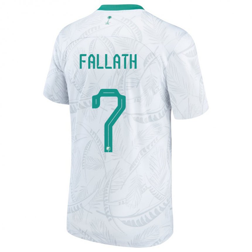 Bambino Maglia Arabia Saudita Fahad Fallath #7 Bianco Kit Gara Home 22-24 Maglietta