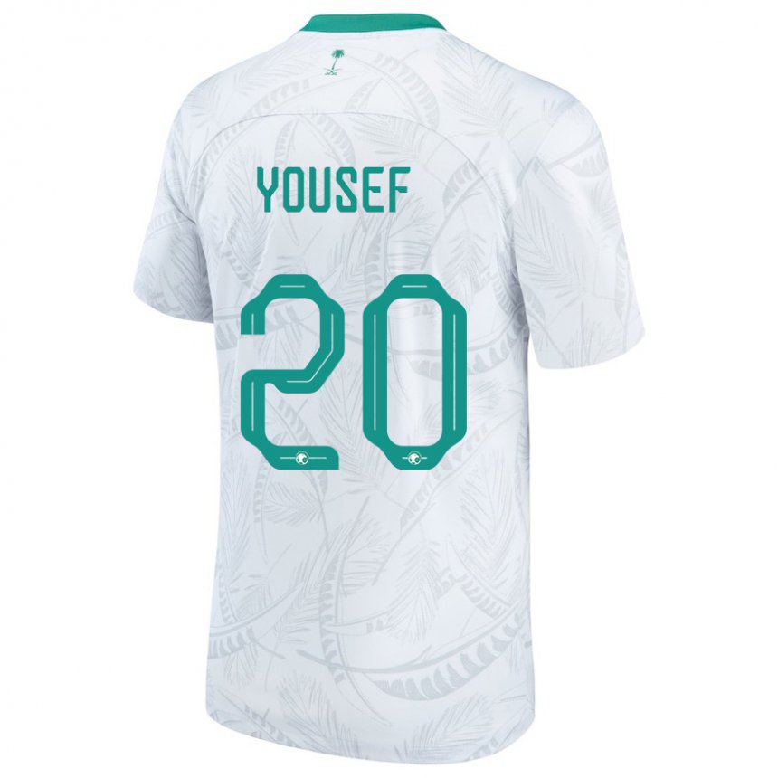 Bambino Maglia Arabia Saudita Fares Yousef #20 Bianco Kit Gara Home 22-24 Maglietta