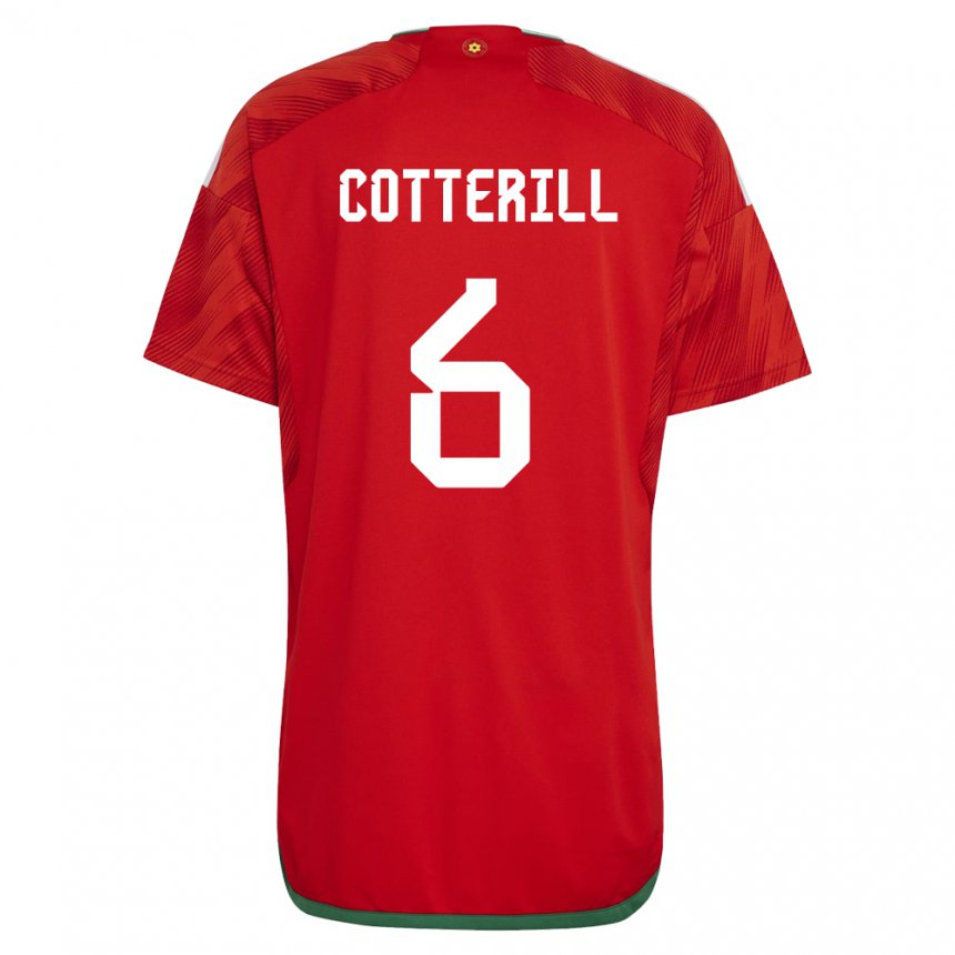 Bambino Maglia Galles Joel Cotterill #6 Rosso Kit Gara Home 22-24 Maglietta