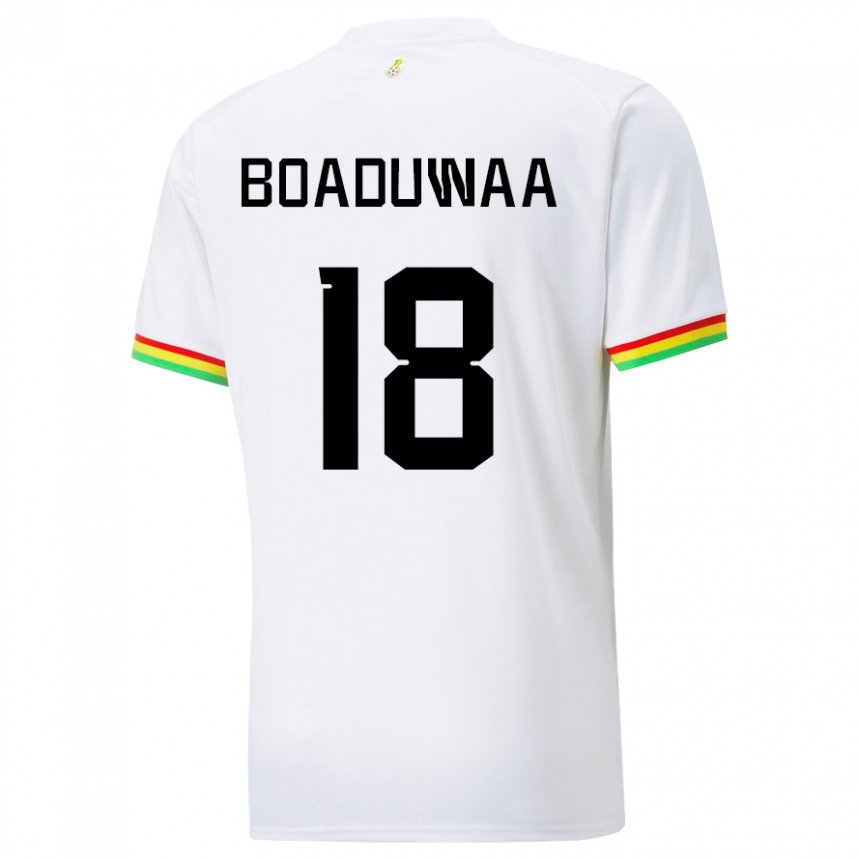 Bambino Maglia Ghana Doris Boaduwaa #18 Bianco Kit Gara Home 22-24 Maglietta