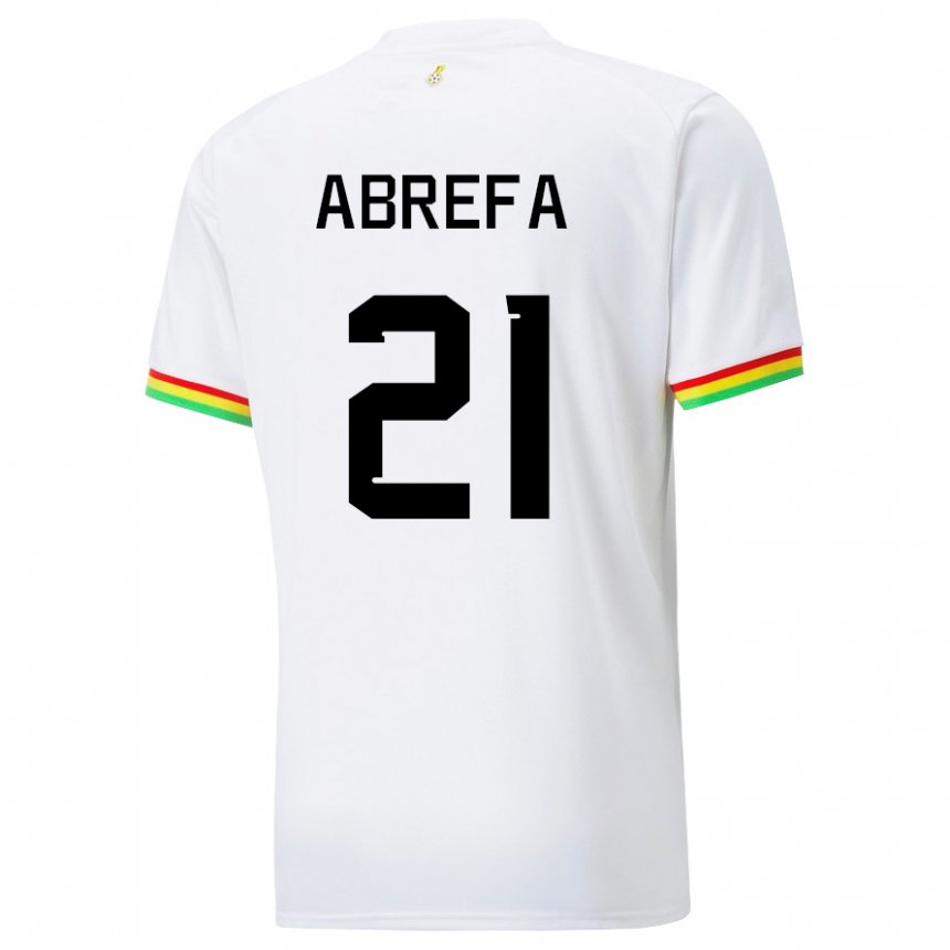 Bambino Maglia Ghana Kelvin Abrefa #21 Bianco Kit Gara Home 22-24 Maglietta