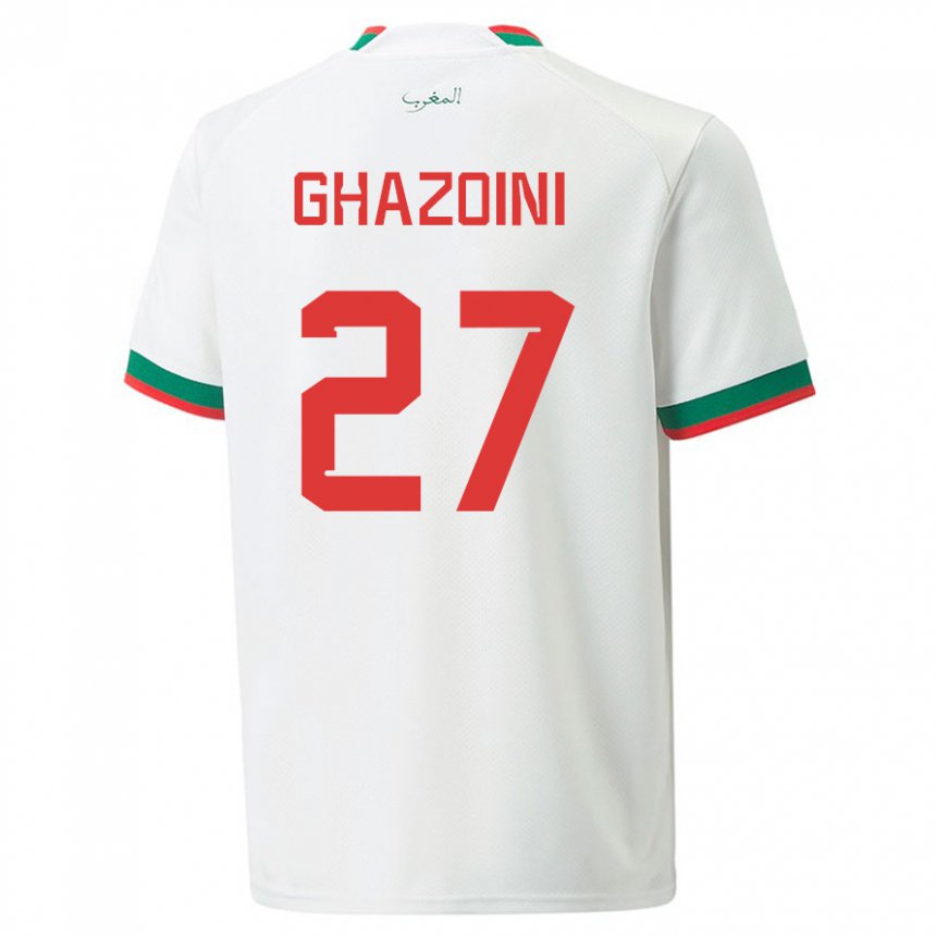 Bambino Maglia Marocco Amine Ghazoini #27 Bianco Kit Gara Away 22-24 Maglietta