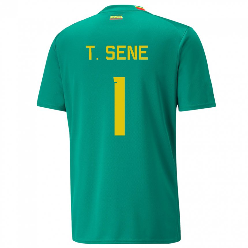 Bambino Maglia Senegal Thiaba Gueye Sene #1 Verde Kit Gara Away 22-24 Maglietta