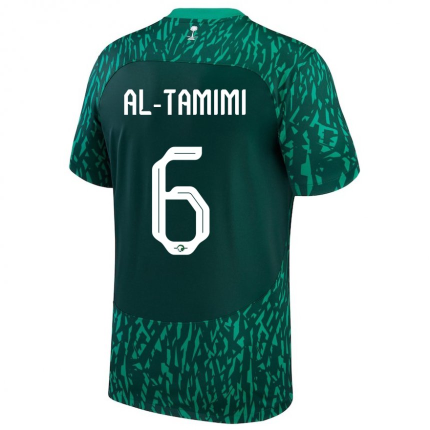 Bambino Maglia Arabia Saudita Maryam Al Tamimi #6 Verde Scuro Kit Gara Away 22-24 Maglietta