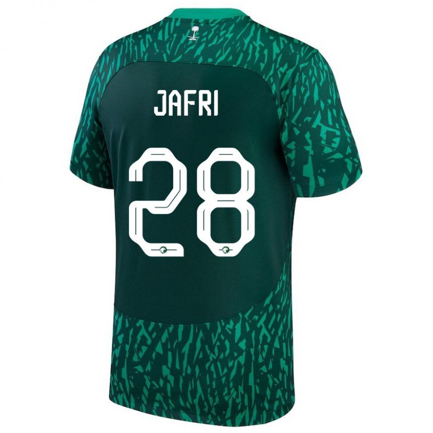 Bambino Maglia Arabia Saudita Farah Jafri #28 Verde Scuro Kit Gara Away 22-24 Maglietta
