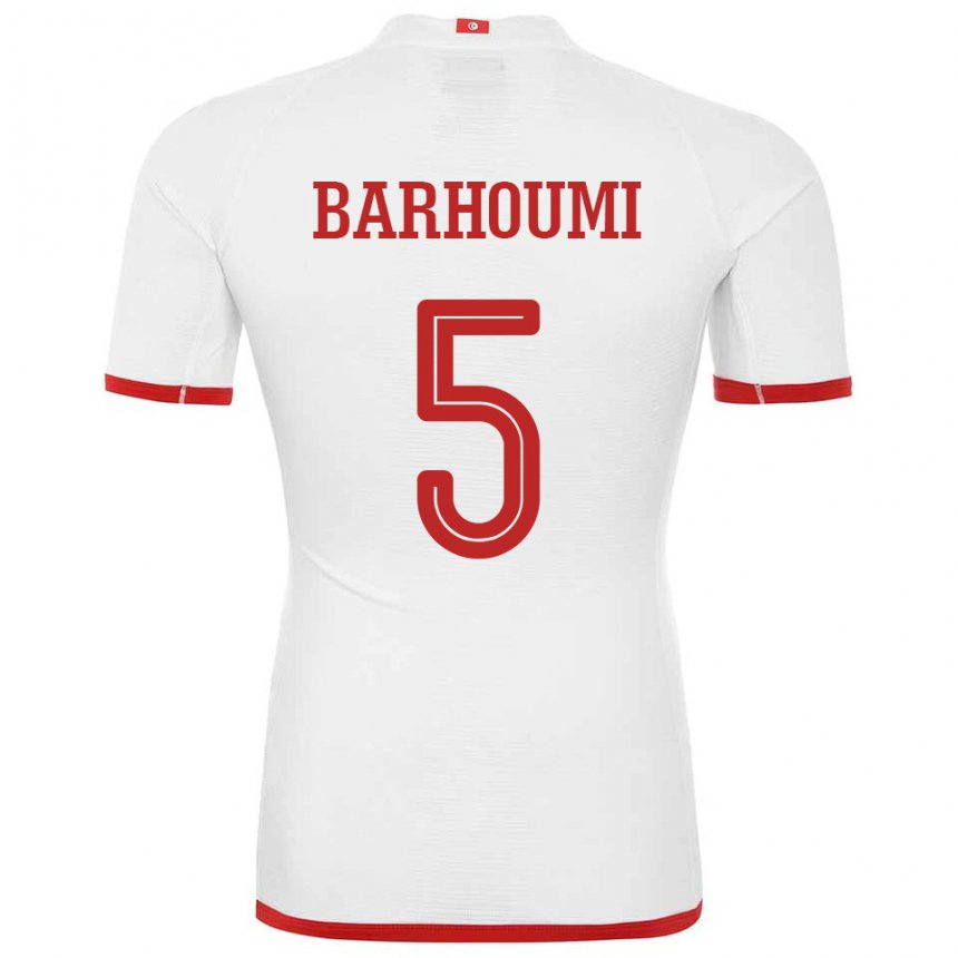 Bambino Maglia Tunisia Jasmina Barhoumi #5 Bianco Kit Gara Away 22-24 Maglietta