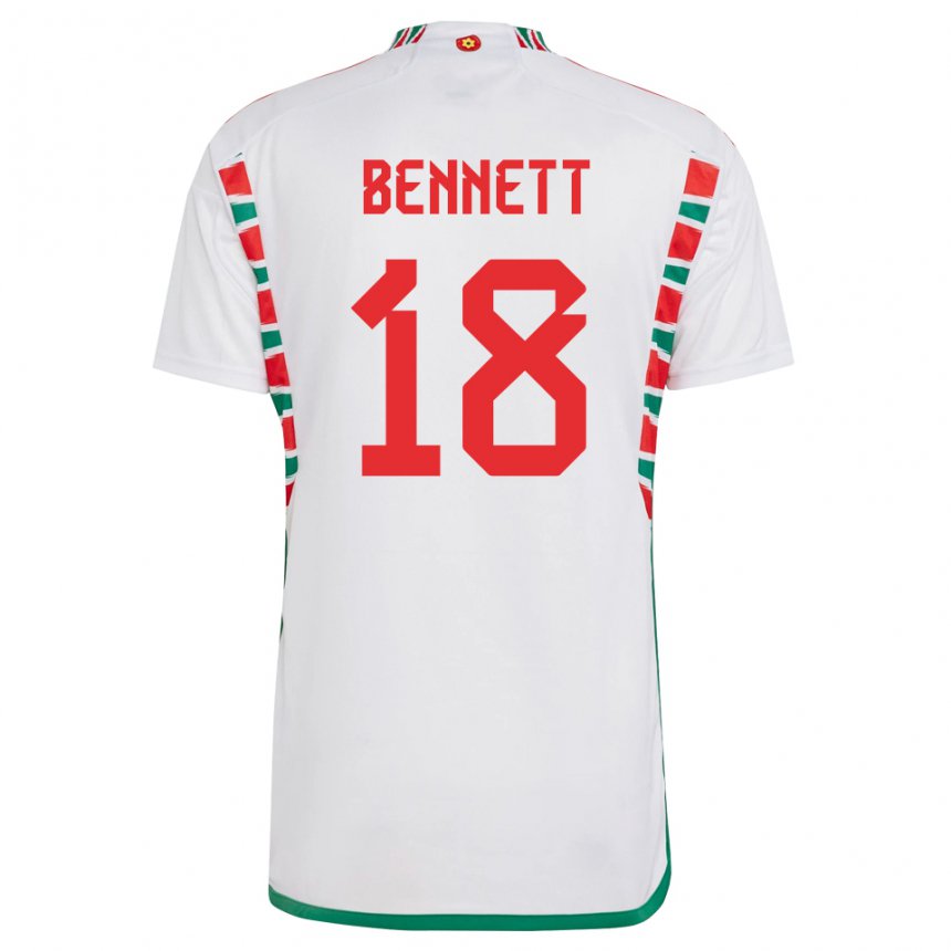 Bambino Maglia Galles Murphy Bennett #18 Bianco Kit Gara Away 22-24 Maglietta