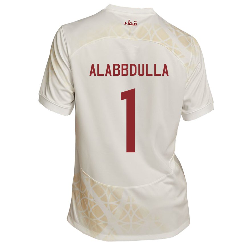 Bambino Maglia Qatar Latifa Alabbdulla #1 Beige Oro Kit Gara Away 22-24 Maglietta