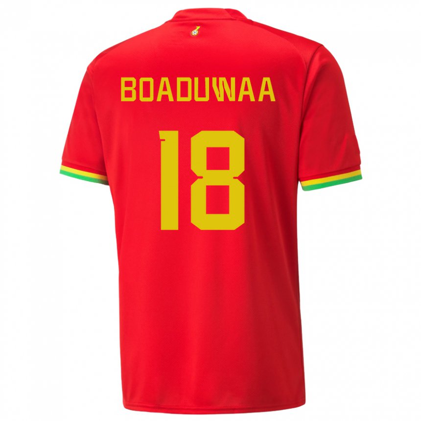 Bambino Maglia Ghana Doris Boaduwaa #18 Rosso Kit Gara Away 22-24 Maglietta