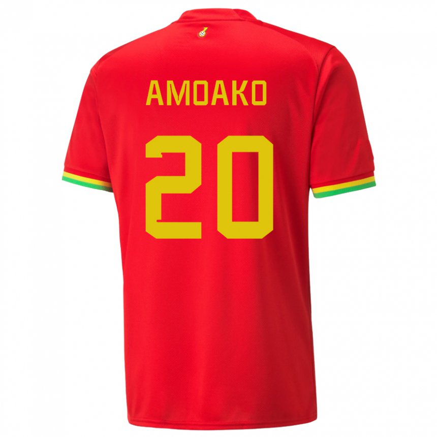 Bambino Maglia Ghana Linda Amoako #20 Rosso Kit Gara Away 22-24 Maglietta