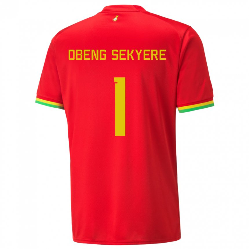 Bambino Maglia Ghana Gregory Obeng Sekyere #1 Rosso Kit Gara Away 22-24 Maglietta