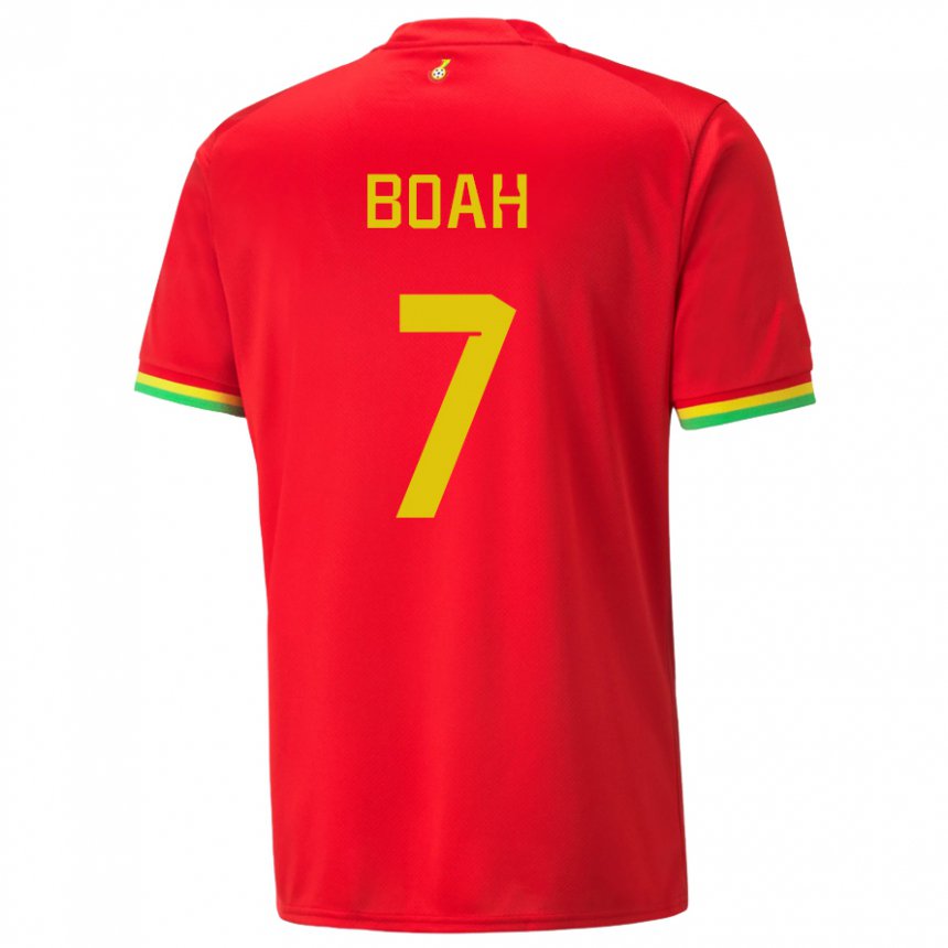 Bambino Maglia Ghana Collins Boah #7 Rosso Kit Gara Away 22-24 Maglietta