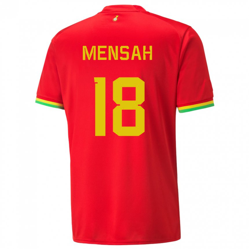 Bambino Maglia Ghana Isaac Mensah #18 Rosso Kit Gara Away 22-24 Maglietta