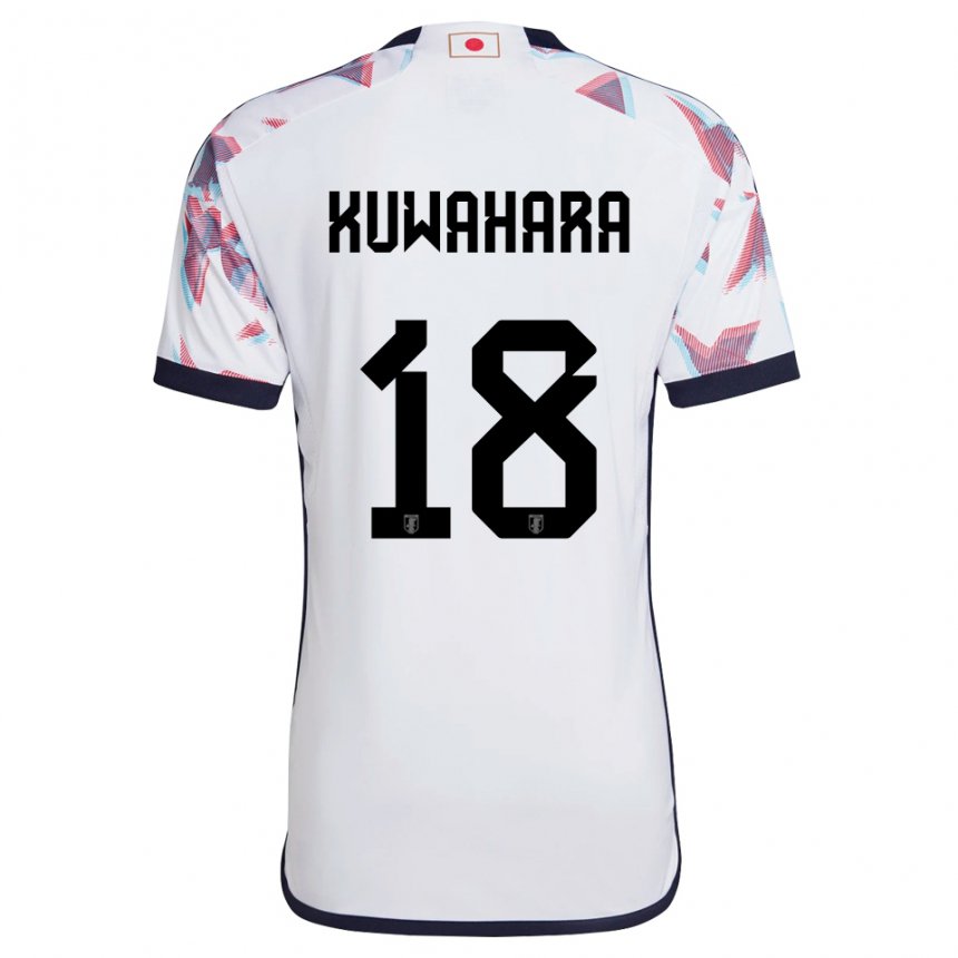 Bambino Maglia Giappone Rikuto Kuwahara #18 Bianco Kit Gara Away 22-24 Maglietta