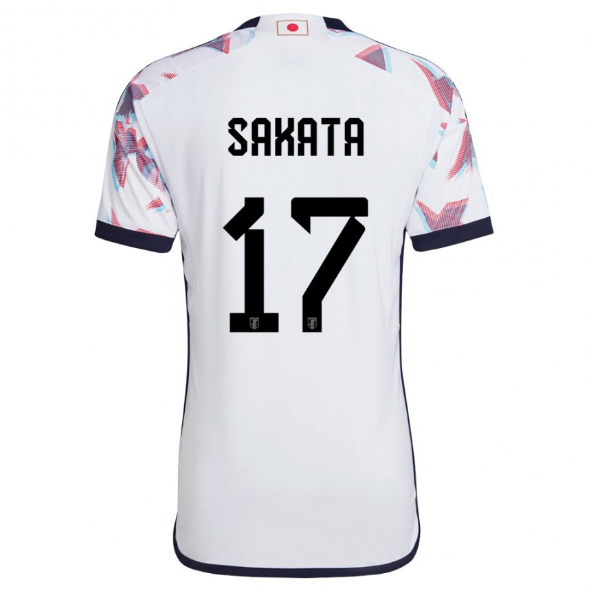 Bambino Maglia Giappone Reiya Sakata #17 Bianco Kit Gara Away 22-24 Maglietta