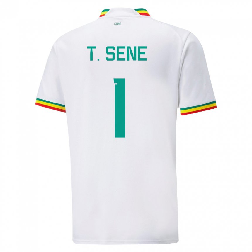 Uomo Maglia Senegal Thiaba Gueye Sene #1 Bianco Kit Gara Home 22-24 Maglietta