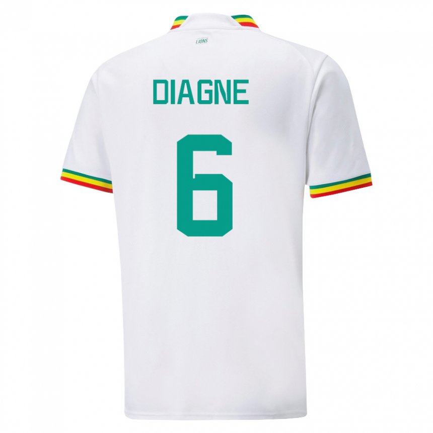 Uomo Maglia Senegal Edmee Diagne #6 Bianco Kit Gara Home 22-24 Maglietta