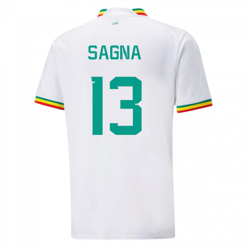 Uomo Maglia Senegal Jeannette Sagna #13 Bianco Kit Gara Home 22-24 Maglietta