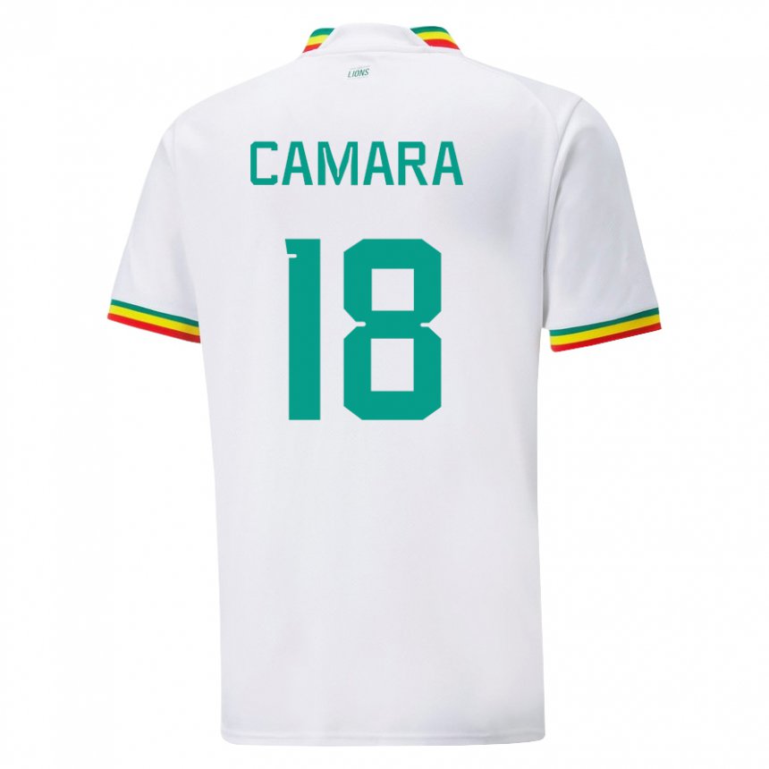Uomo Maglia Senegal Meta Camara #18 Bianco Kit Gara Home 22-24 Maglietta
