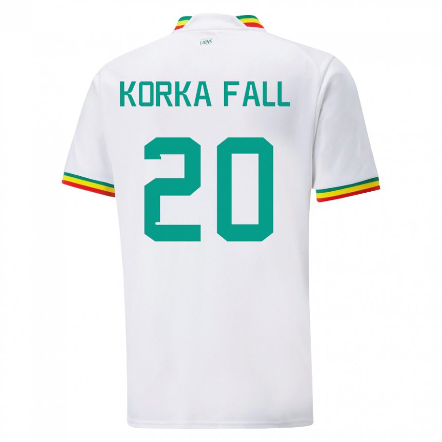 Uomo Maglia Senegal Korka Fall #20 Bianco Kit Gara Home 22-24 Maglietta