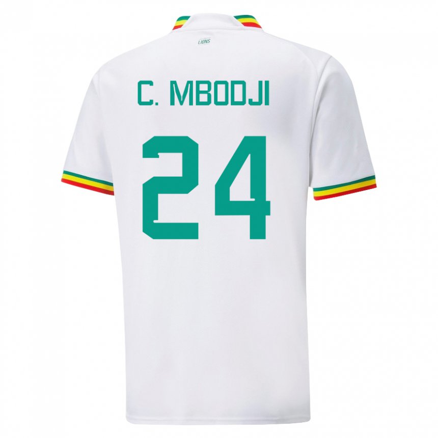 Uomo Maglia Senegal Coumba Sylla Mbodji #24 Bianco Kit Gara Home 22-24 Maglietta