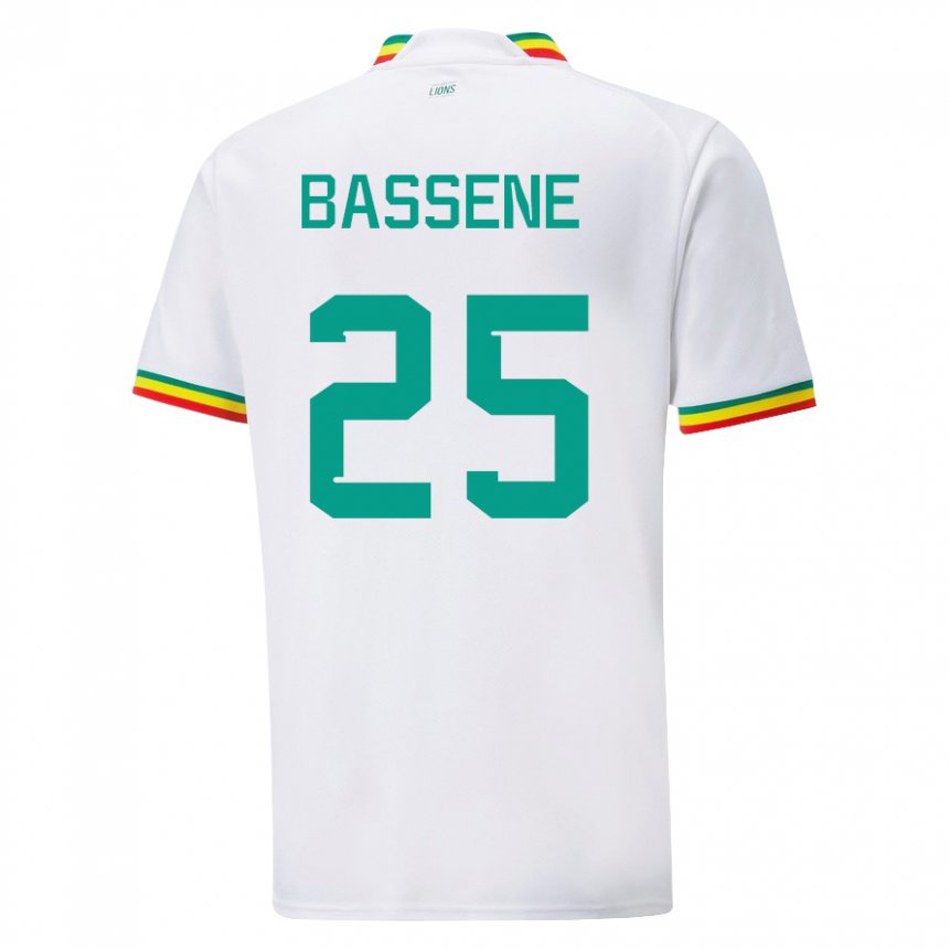 Uomo Maglia Senegal Pascaline Bassene #25 Bianco Kit Gara Home 22-24 Maglietta