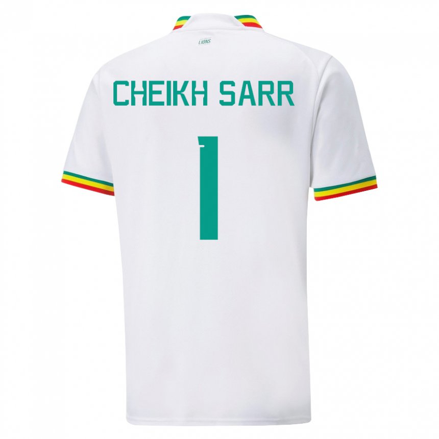 Uomo Maglia Senegal Cheikh Sarr #1 Bianco Kit Gara Home 22-24 Maglietta