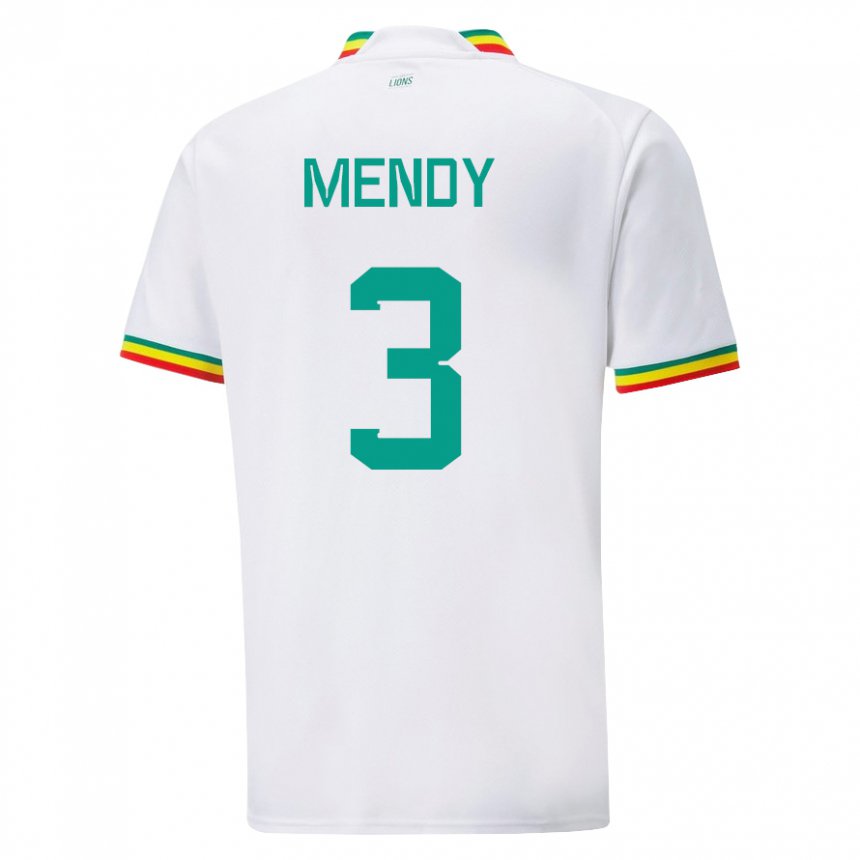Uomo Maglia Senegal Formose Mendy #3 Bianco Kit Gara Home 22-24 Maglietta