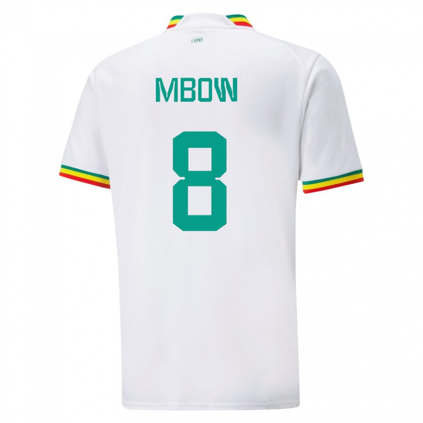 Uomo Maglia Senegal Mamadou Mbow #8 Bianco Kit Gara Home 22-24 Maglietta