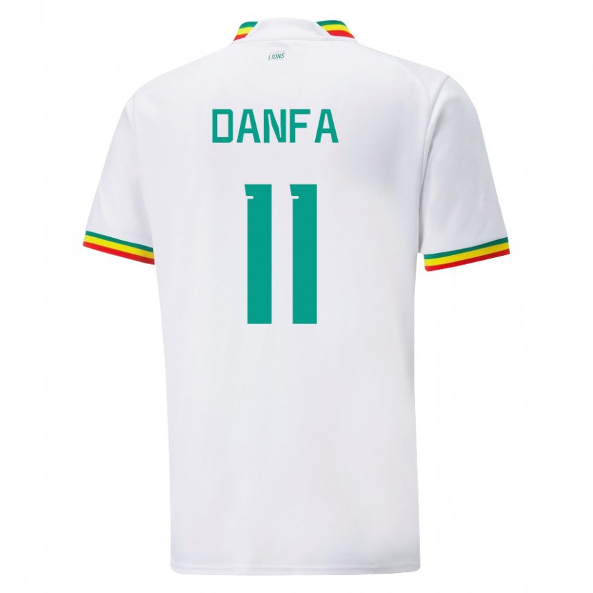 Uomo Maglia Senegal Mamadou Danfa #11 Bianco Kit Gara Home 22-24 Maglietta