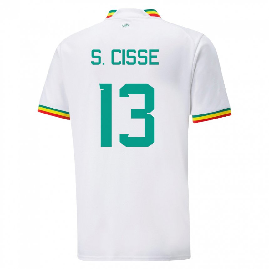 Uomo Maglia Senegal Souleymane Cisse #13 Bianco Kit Gara Home 22-24 Maglietta