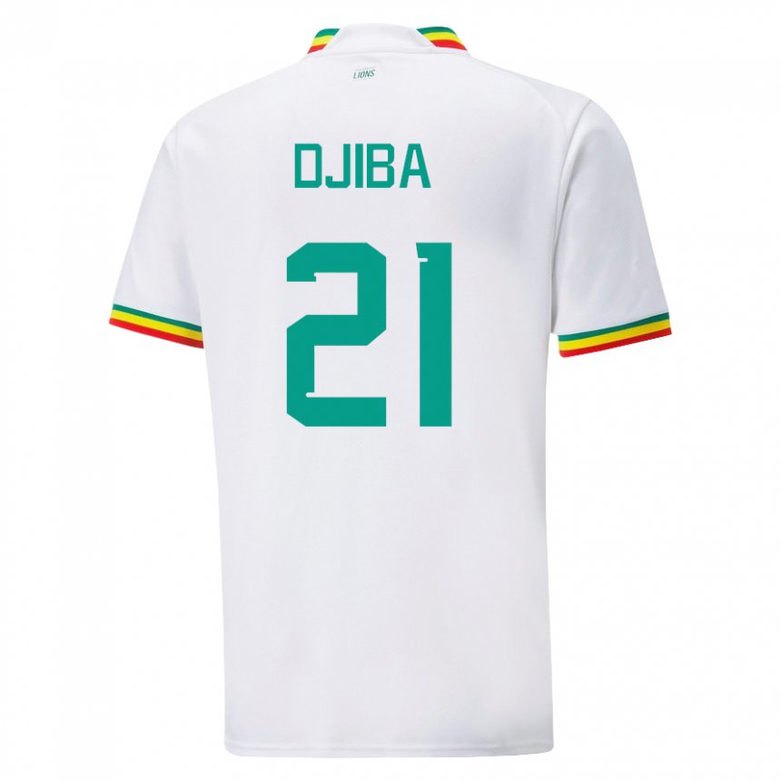 Uomo Maglia Senegal Francois Djiba #21 Bianco Kit Gara Home 22-24 Maglietta